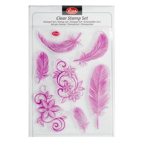 Stemple silikonowe transparentne Viva - Feathers