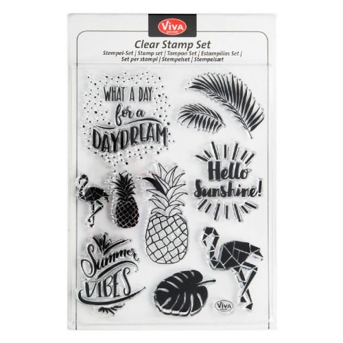 Stemple silikonowe transparentne Viva - Summer vibes 10 szt.