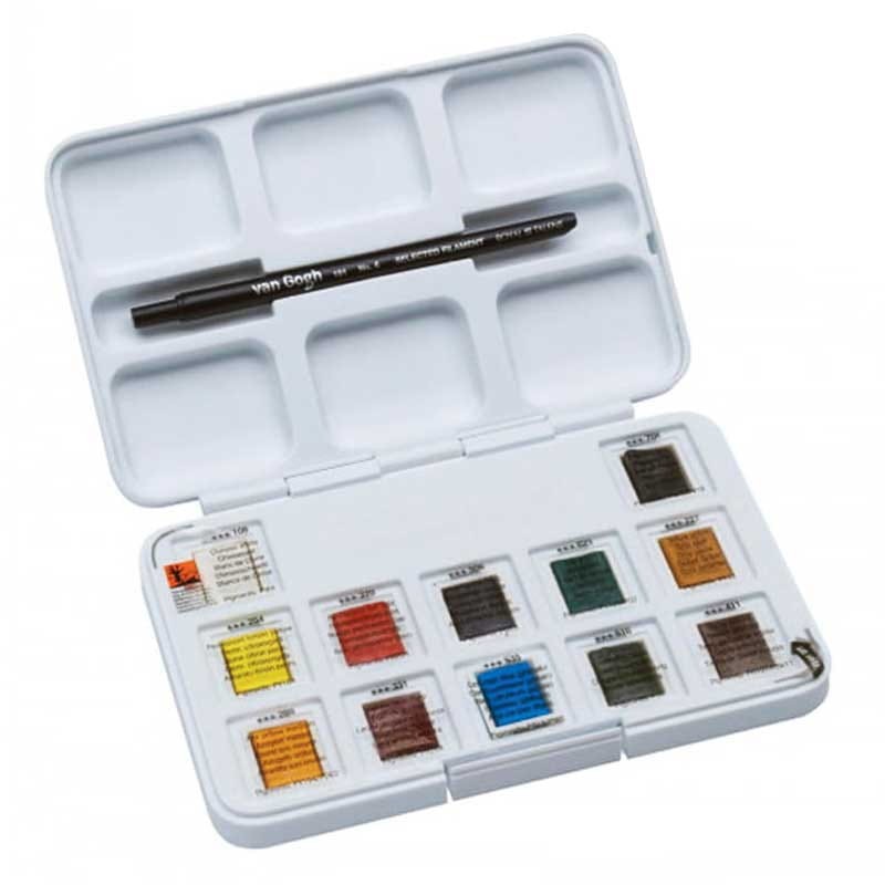 Farby akwarelowe Van Gogh zestaw Pocket Box 12 kostek Talens - Basic Colours