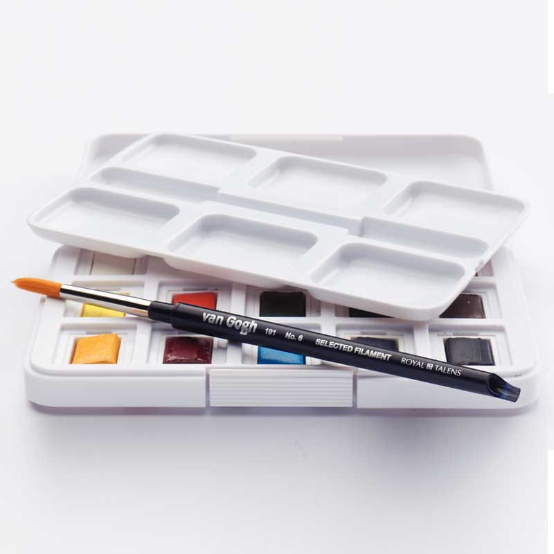 Farby akwarelowe Van Gogh zestaw Pocket Box 12 kostek Talens - Basic Colours