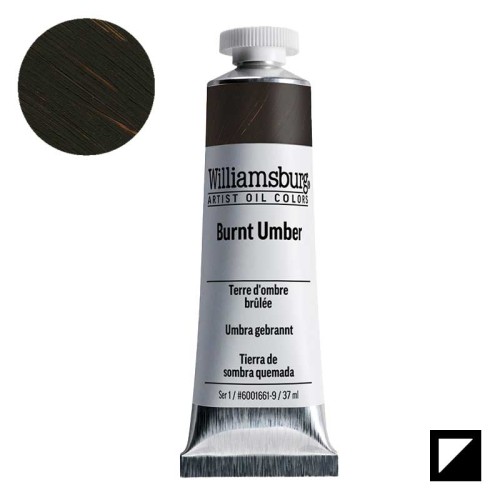 Farba olejna Williamsburg Artist Oil Colors 37 ml - 1661 Burnt Umber