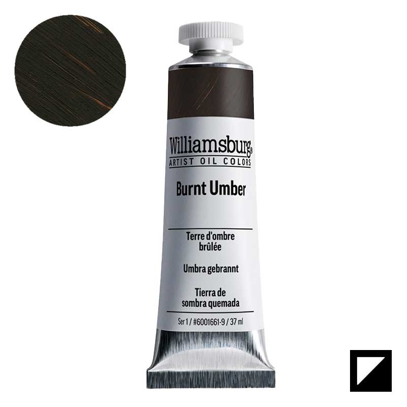 Farba olejna Williamsburg Artist Oil Colors 37 ml 1661 Burnt Umber 01