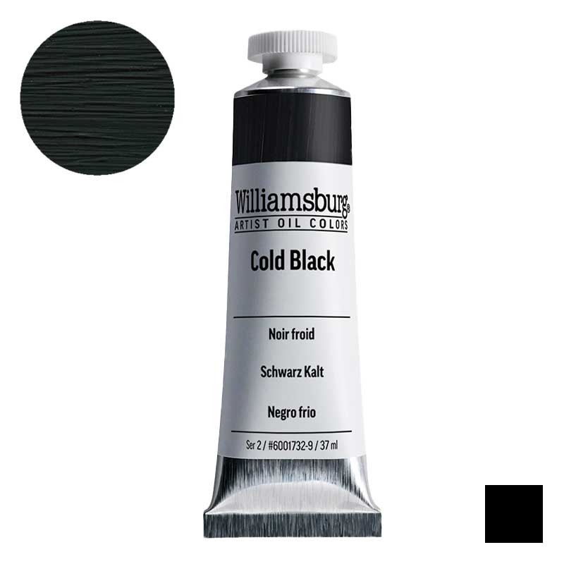 Farba olejna Williamsburg Artist Oil Colors 37 ml 1732 Cold Black 01