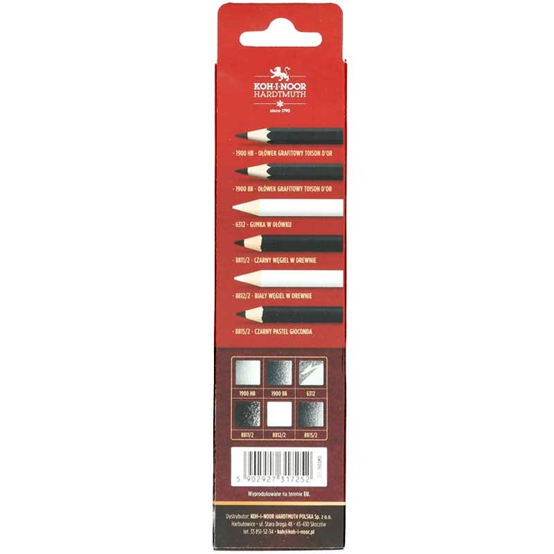 Zestaw do rysunku monochromatycznego Koh-I-Noor 6 szt. 02