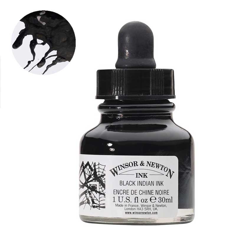 Tusz rysunkowy Winsor & Newton Dropper Black 30 ml czarny 01