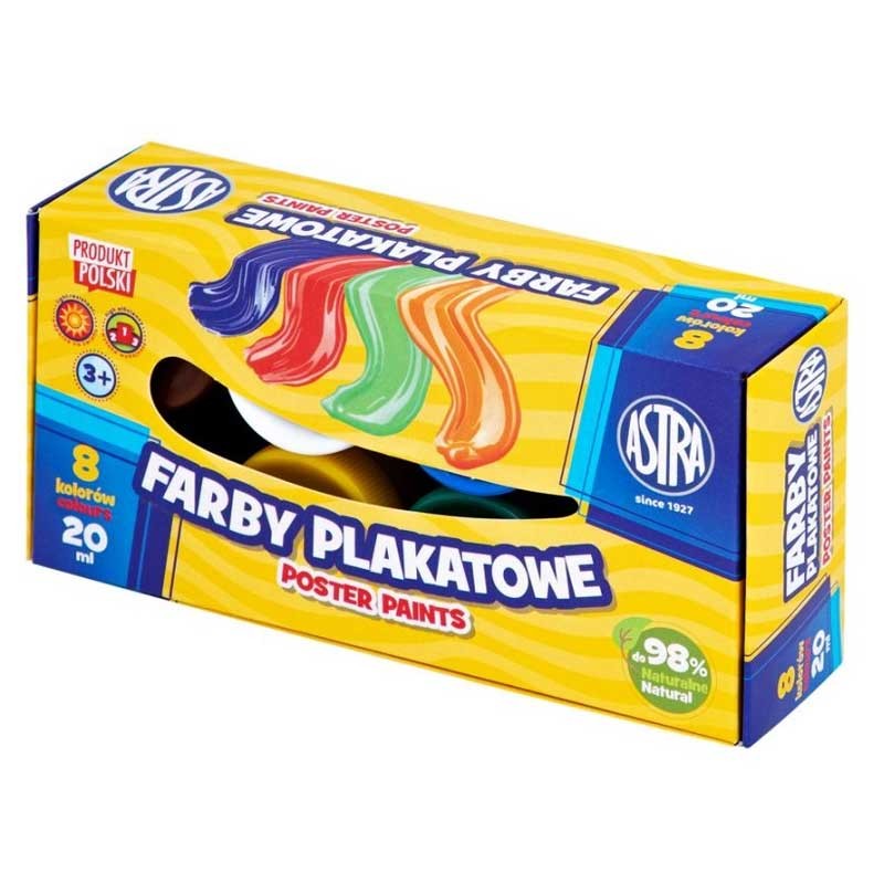 Farby plakatowe Astra standard box zestaw 8 x 20 ml 01