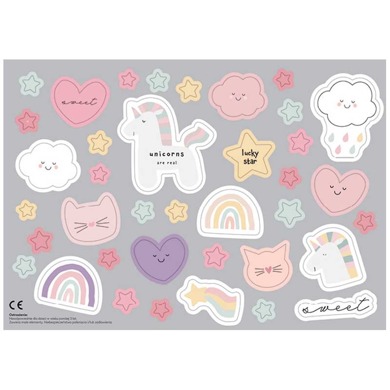 Blok rysunkowy bazgrownik biały Interdruk Sweet 1 kg z naklejkami A4 80 g 100 ark. 03