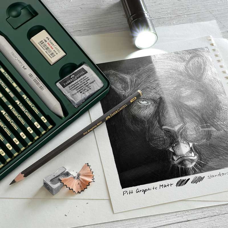 Zestaw-ołówków-Faber-Castell-Pitt-Graphite-Matt-9000-16 szt-akcesoria-06