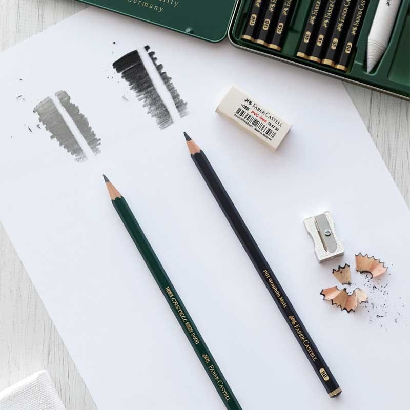 Zestaw-ołówków-Faber-Castell-Pitt-Graphite-Matt-9000-16 szt-akcesoria-07