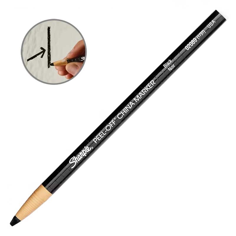 Marker woskowy dermatograf Peel-Off Sharpie China Marker Czarny 01