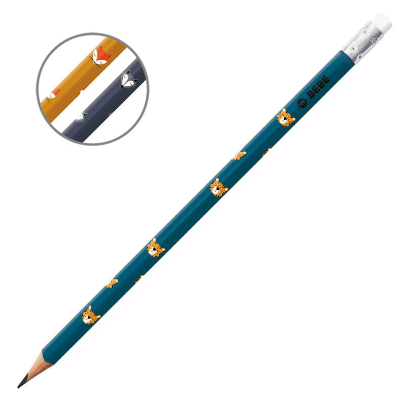 Ołówek z gumką Interdruk BEBE Friends ciemny HB 01