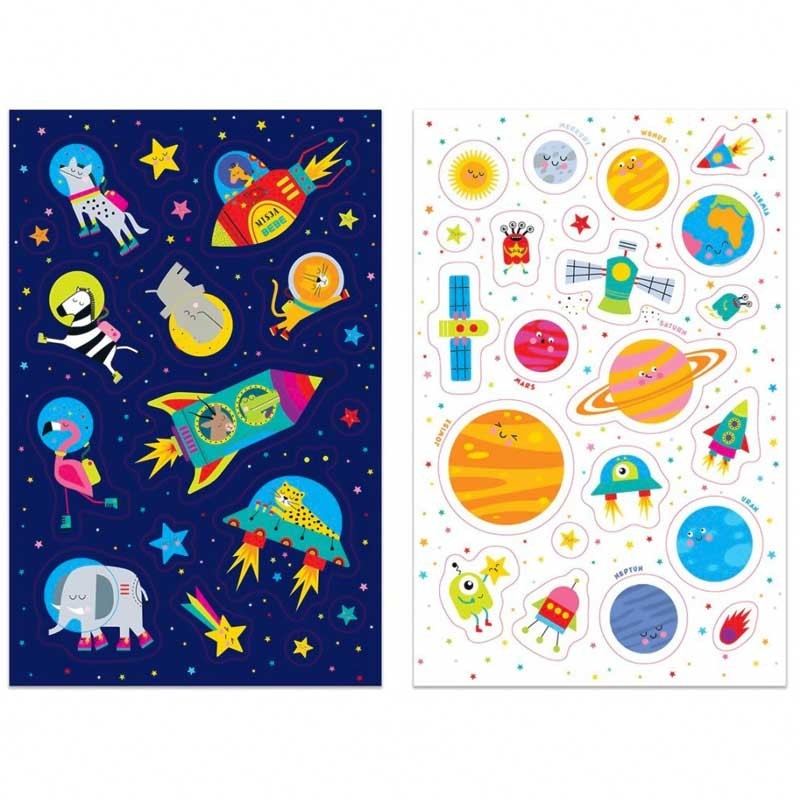 Kolorowanka z naklejkami Interdruk BEBE 86 x 29 cm 2 szt. Kosmos 03