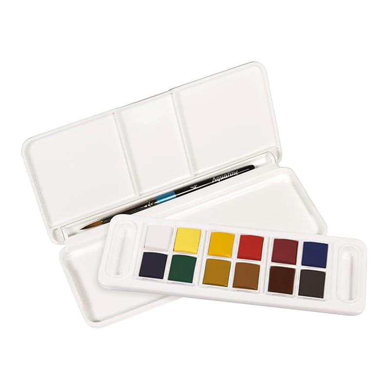 Farby akwarelowe Travel Set Aquafine Daler-Rowney - 12 kolorów + pędzel 02