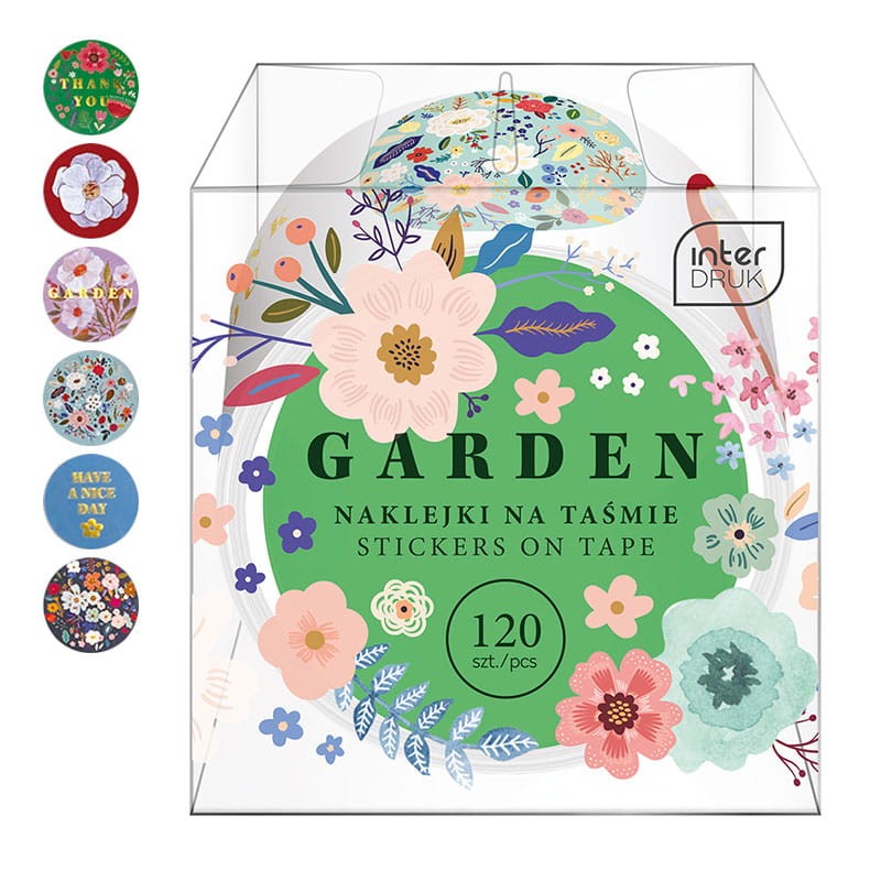 Naklejki na rolce Interdruk 120 szt. Garden 01