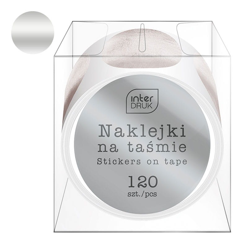 Naklejki na rolce Interdruk 120 szt. Glam srebrne 01