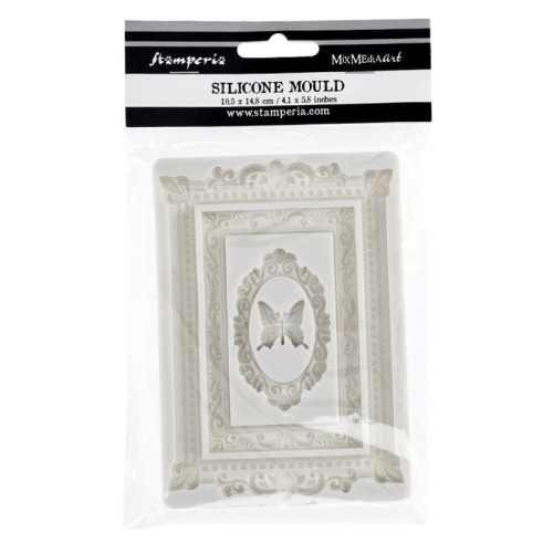 Foremka silikonowa Stamperia A6 - ramki i motyl
