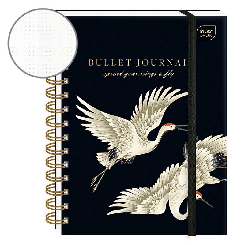 Notatnik Bullet Journal Interdruk Żurawie A5 224 ark. spirala 01