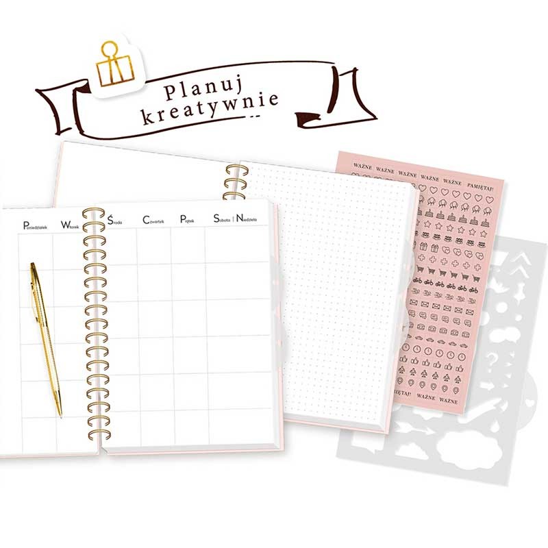 Notatnik Bullet Journal Interdruk Żurawie A5 224 ark. spirala 02