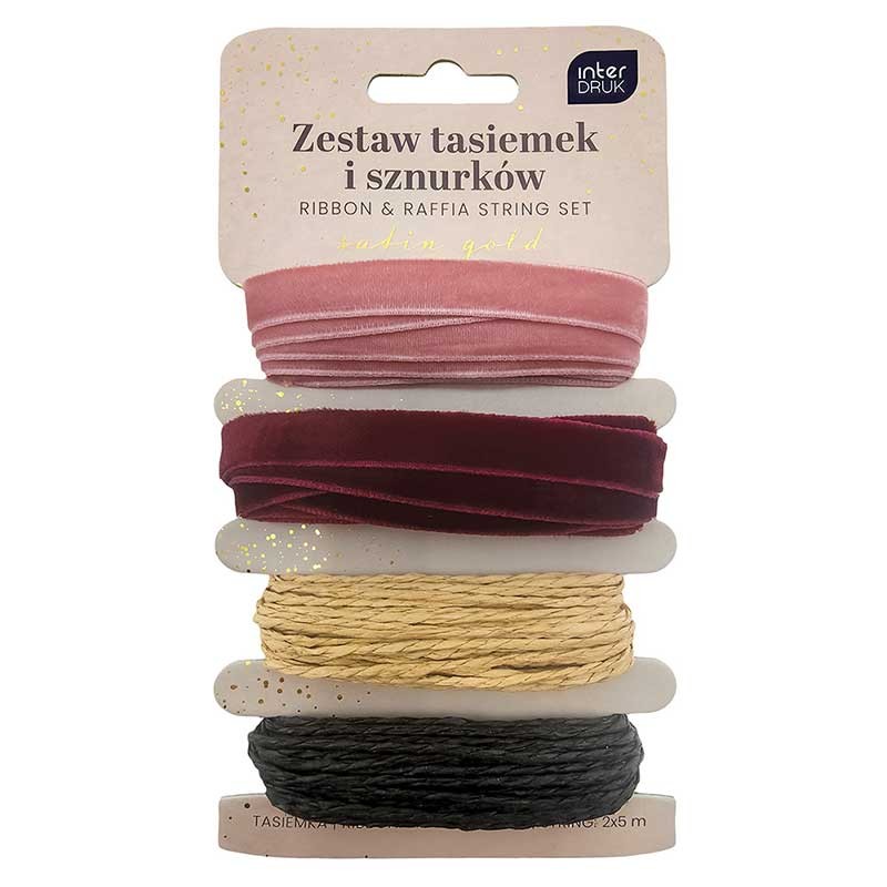 Wstążki i sznurki Interdruk zestaw 4 szt. Satin Gold 01