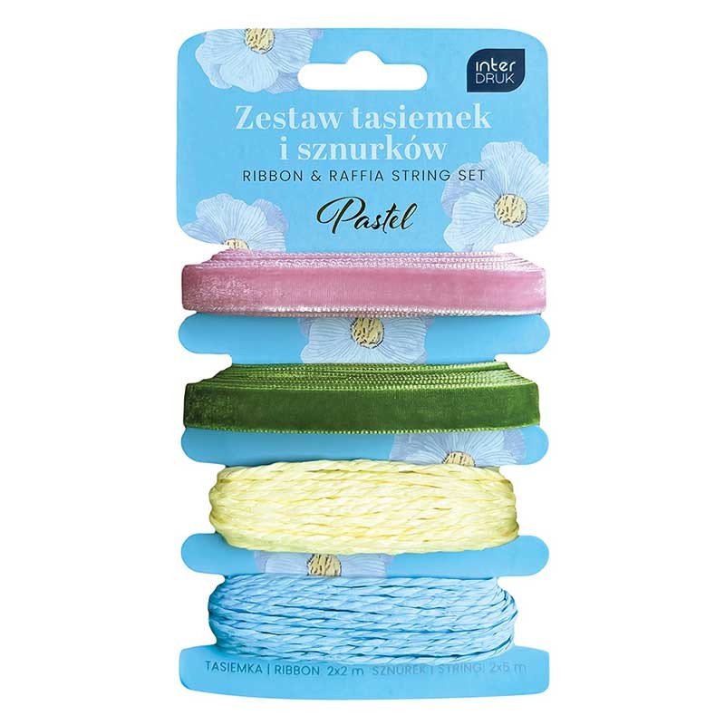 Wstążki i sznurki Interdruk zestaw 4 szt. Pastel 01