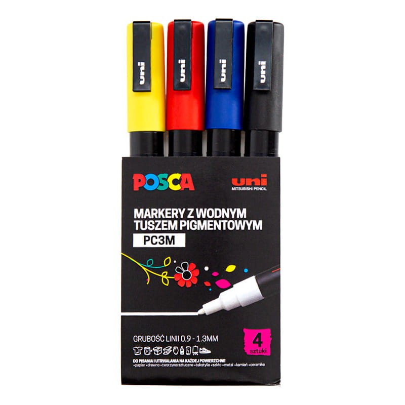 Zestaw markerów POSCA PC-3M 4 szt