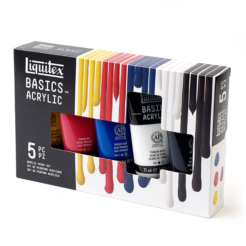 Farby akrylowe Liquitex Basics zestaw 5 x 75 ml