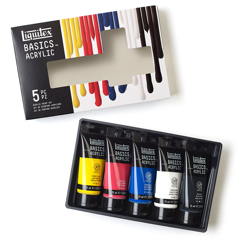 Farby akrylowe Liquitex Basics zestaw 5 x 75 ml