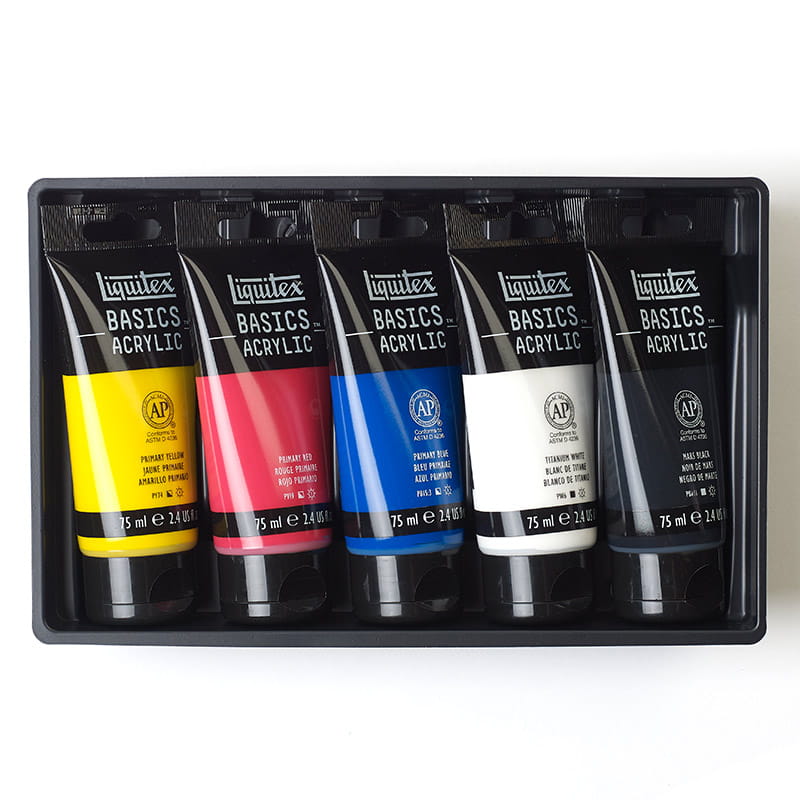 Farby akrylowe Liquitex Basics zestaw 5 x 75 ml