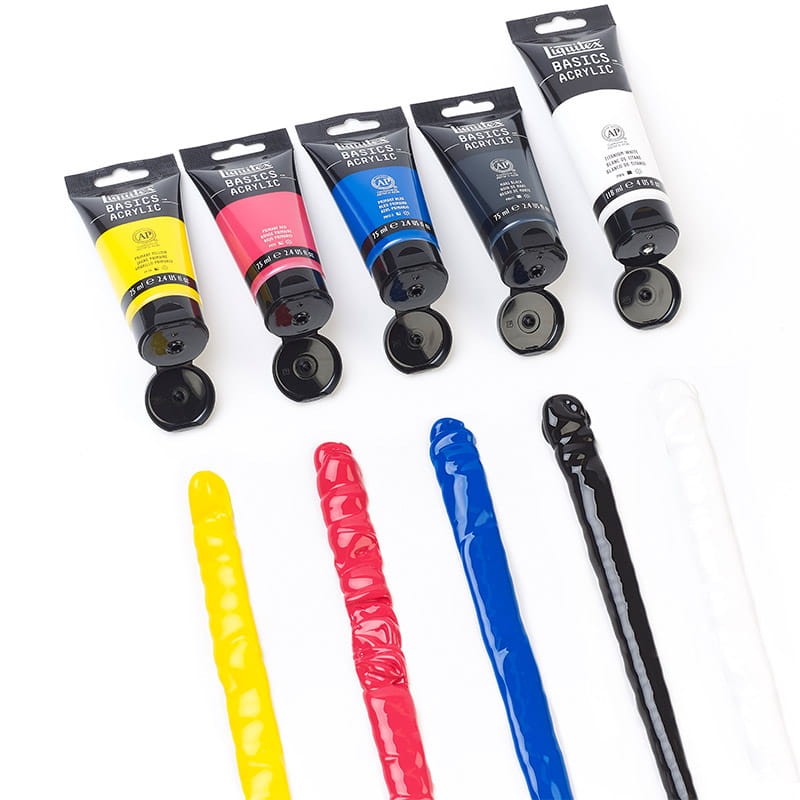Farby akrylowe Liquitex Basics zestaw 4 x 75 ml + biała 118 ml
