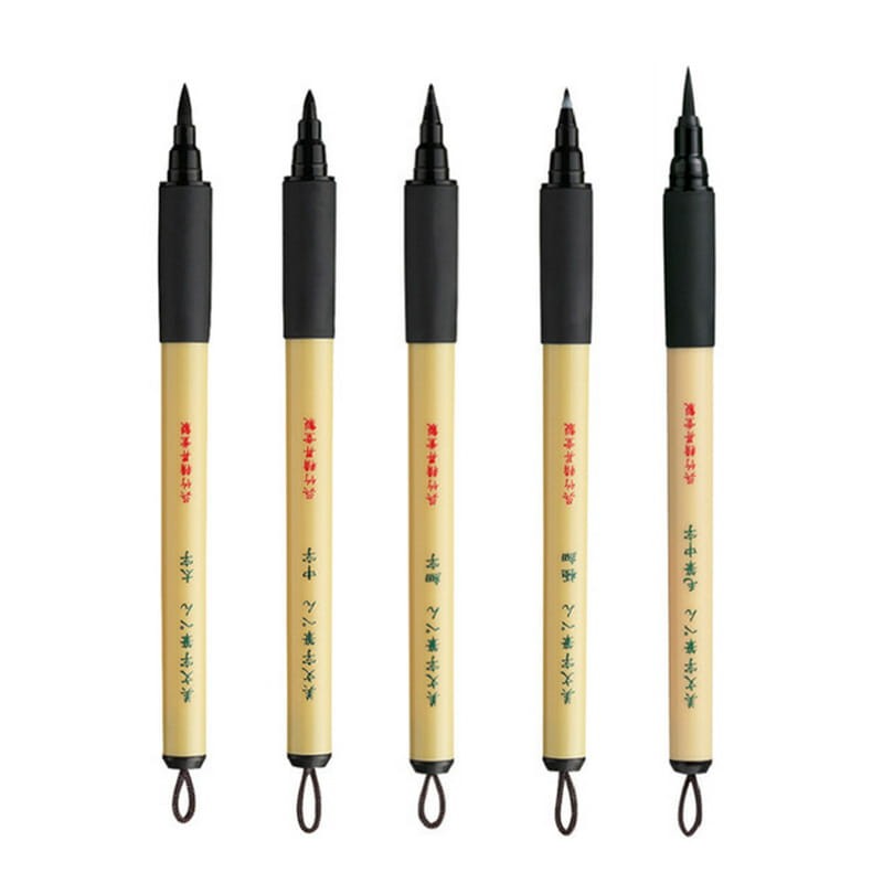 Zestaw Inktober 2024 Kuretake pięcioelementowy Bimoji Fude Pen - różne grubości, pędzelkowy