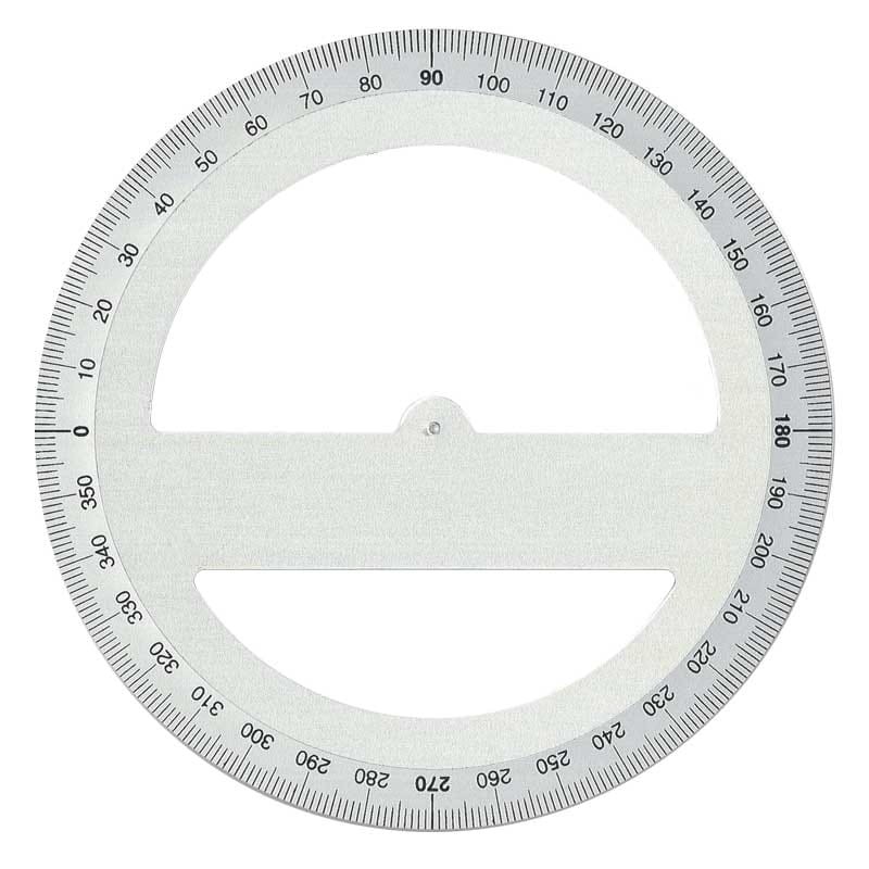 Kątomierz metalowy okrągły 360 stopni Leniar 150 mm 01