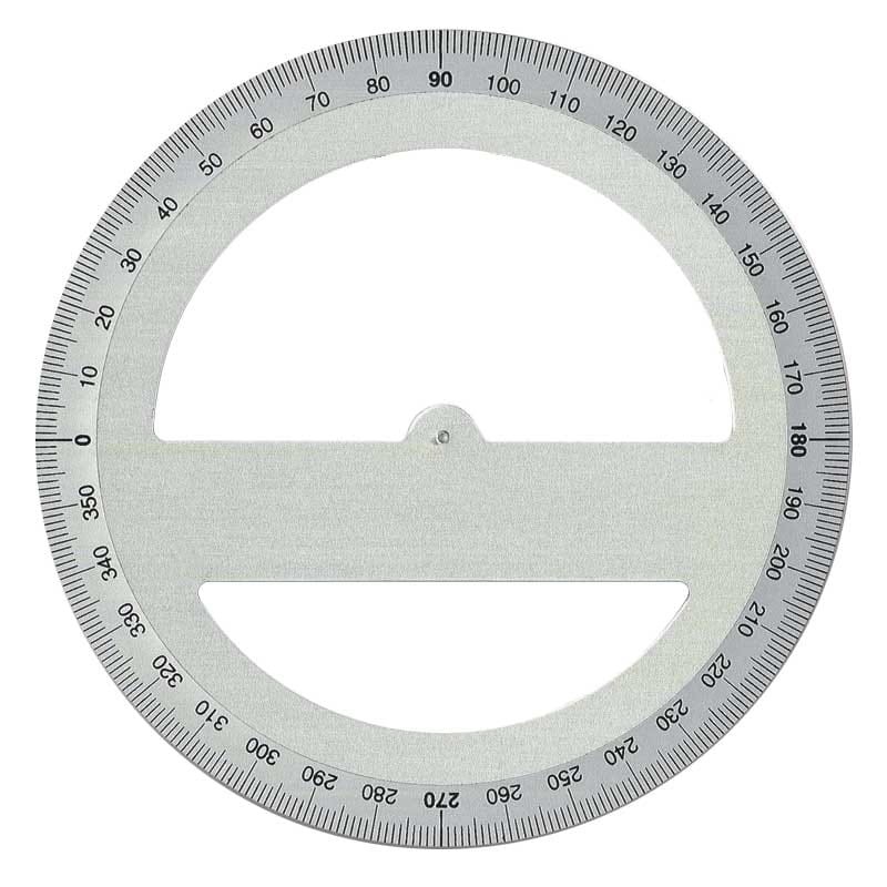 Kątomierz metalowy okrągły 360 stopni Leniar 150 mm 01