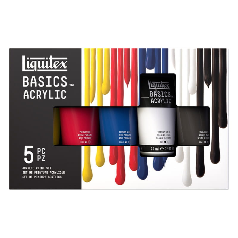 Farby akrylowe Liquitex Basics zestaw 5 x 75 ml