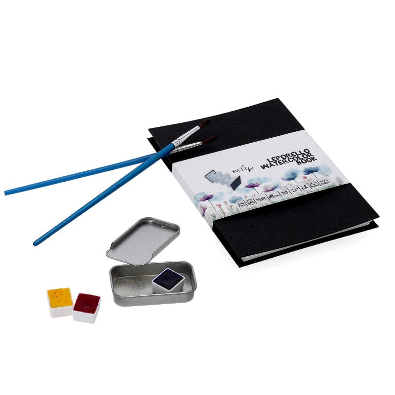 Blok harmonijka do akwareli SMLT Leporello watercolor book - 105 x 148 mm, 300g, 8 ark., 100% bawełny