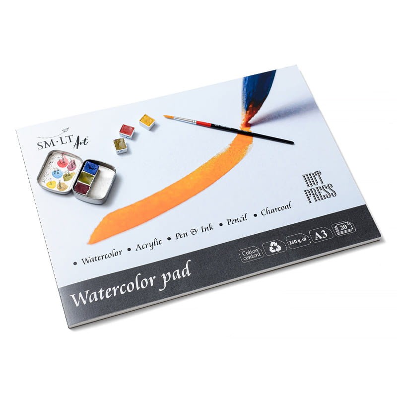 Blok do akwareli SMLT Watercolor Hot Press - A3, 260g, 20 ark. 02