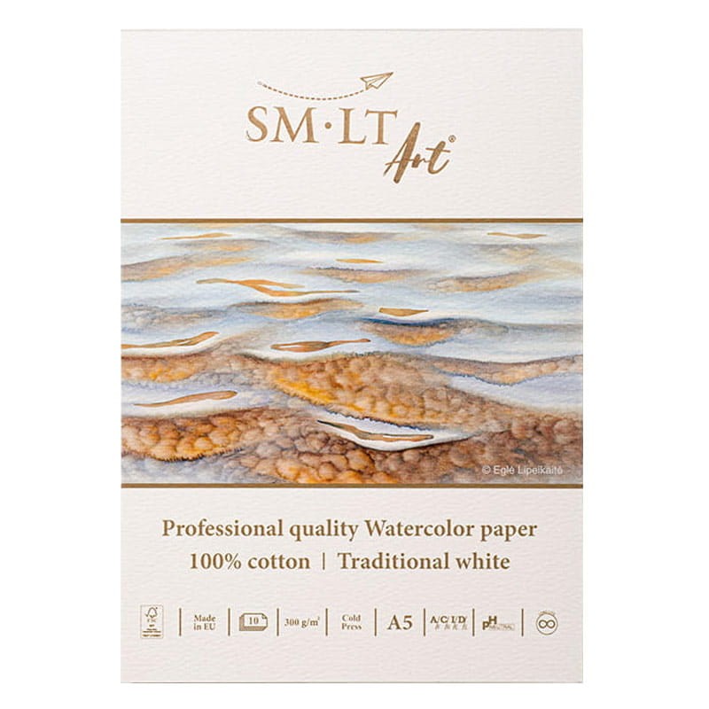 Blok do akwareli SMLT Professional Art Watercolor - A5, 300g, 10 ark., 100% bawełny 01