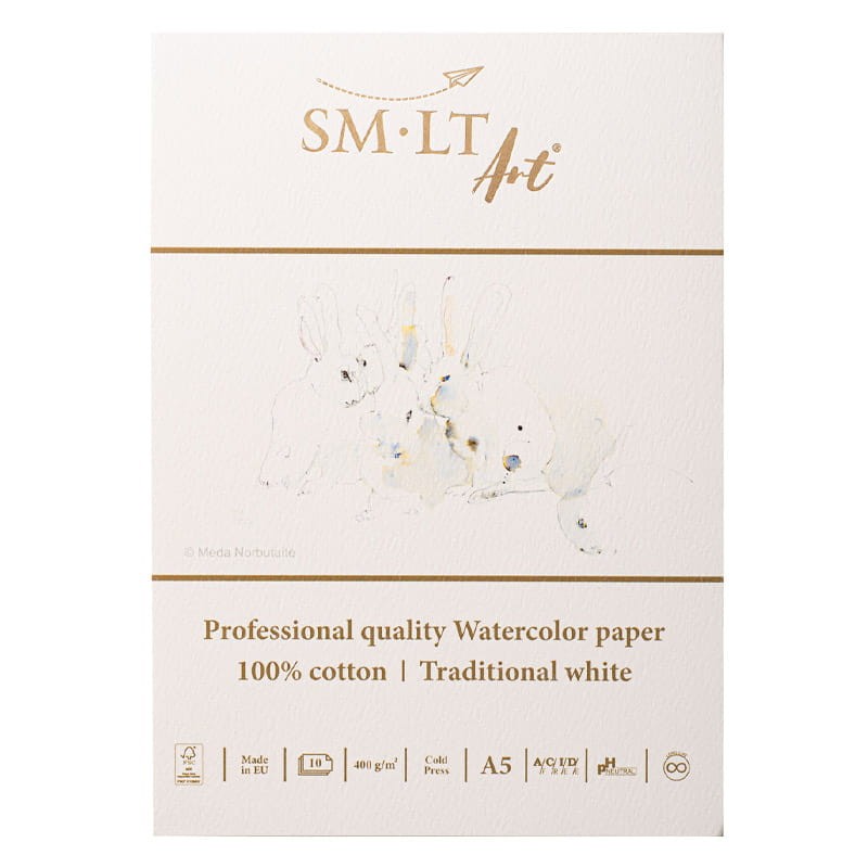 Blok do akwareli SMLT Professional Art Watercolor - A5, 400g, 10 ark., 100% bawełny 01