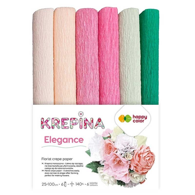 Krepina marszczona Happy Color mix 6 kolorów Elegance 01