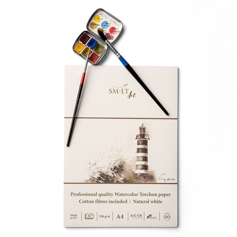 Blok do akwareli SMLT Professional Art Watercolor Torchon - A4, 250g, 10 ark. 02
