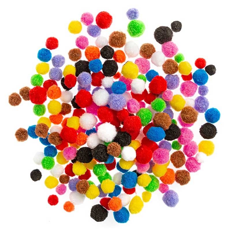 Pompony poliestrowe dpCraft 300 szt. mix kolorów i rozmiarów 01