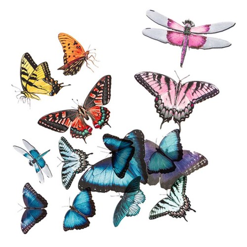 Naklejki przezroczyste PVC dpCraft 3 arkusze - motyle