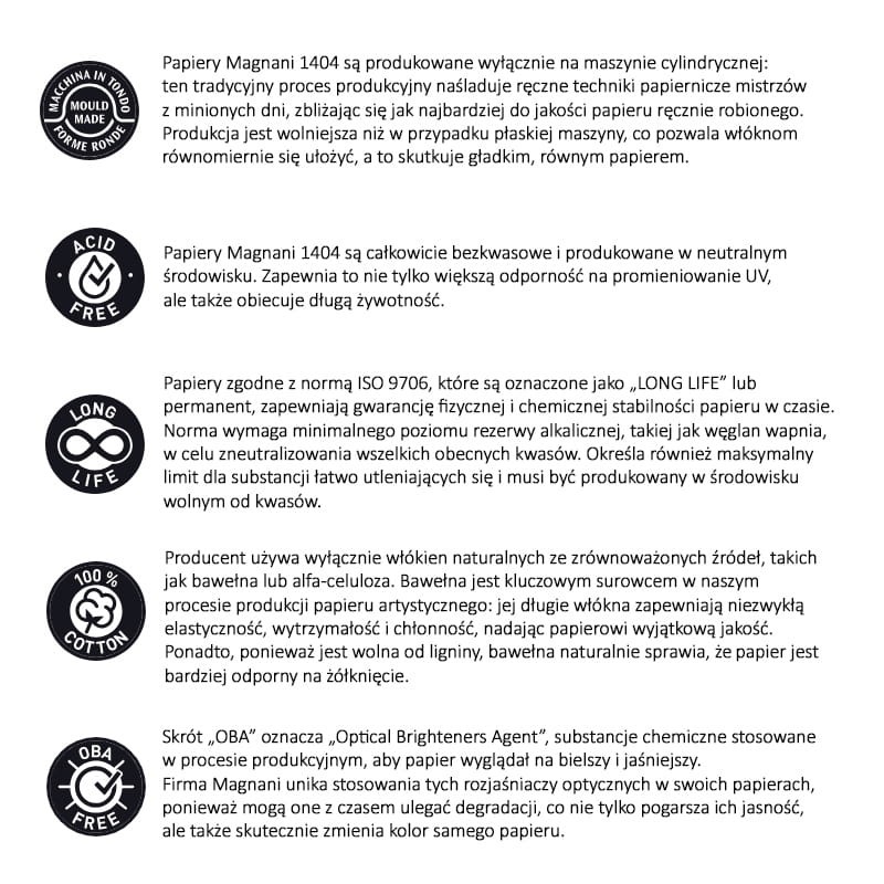 Blok do akwareli okrągły Magnani Toscana Rough 100% bawełny - 32 cm, 300 g, 20 ark