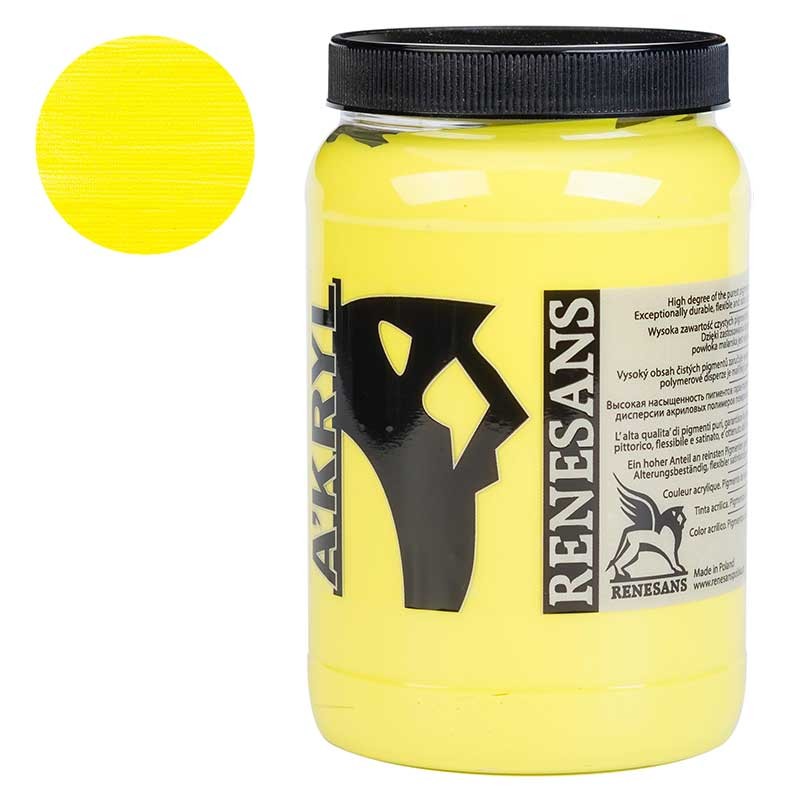 Farba akrylowa Renesans A'kryl 500 ml 04 Żółta cytrynowa 01