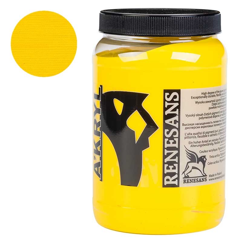 Farba akrylowa Renesans A'kryl 500 ml 05 Żółta średnia 01