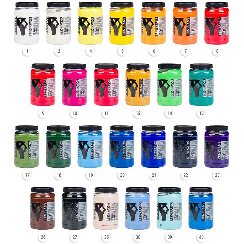 Farba akrylowa Renesans A'kryl 500 ml 05 Żółta średnia 03