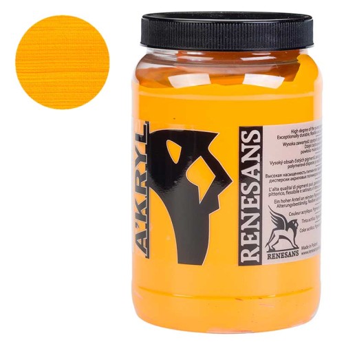 Farba akrylowa Renesans A'kryl 500 ml - 06 Żółta ciemna