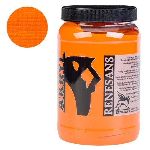 Farba akrylowa Renesans A'kryl 500 ml - 07 Żółta pomarańczowa