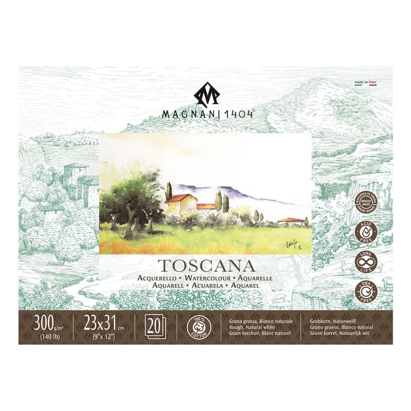 Blok do akwareli Magnani Toscana Rough 100% bawełny - 23 x 31 cm, 300g, 20 ark.01