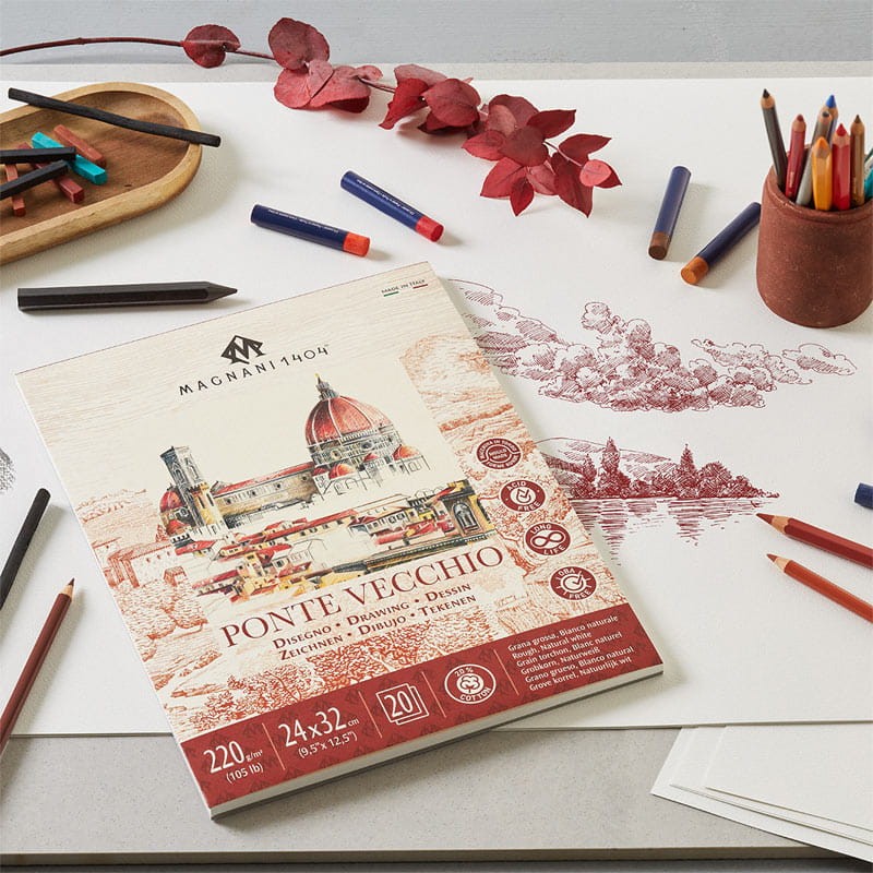 Blok do rysunku i malarstwa Magnani Ponte Vecchio - 24 x 32 cm, 220 g, 20 ark.04