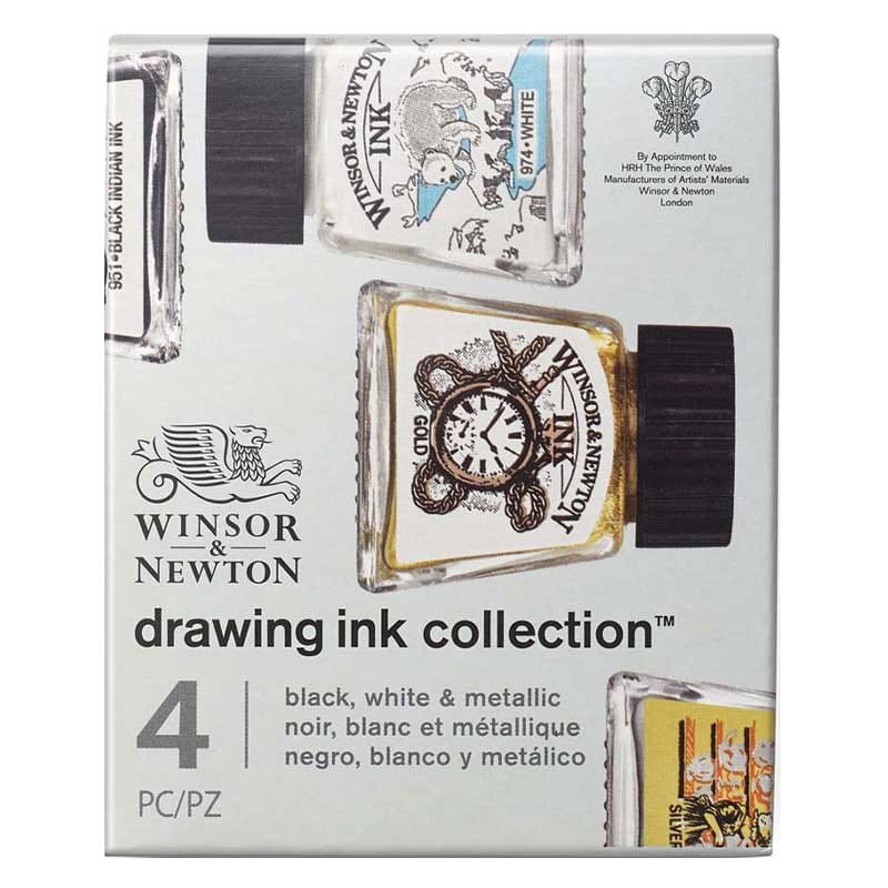 nowy-produktZestaw-tuszy-Winsor-&-Newton-Black-White-&--Metallic-4-szt-01